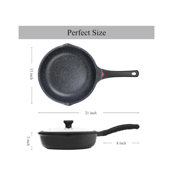 Vinchef Nonstick Deep Frying Saute Pan with Lid (Open Box) - Picture 2 of 6